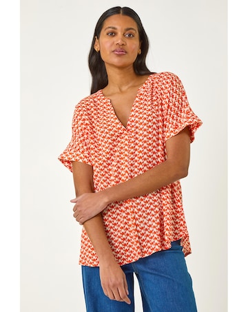 Roman Abstract Print Tunic Top