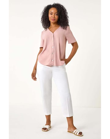 Roman Petite Button Through Blouse