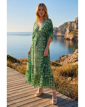 Roman Boho Aztec Maxi Dress