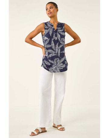 Roman Floral Puff Print Stretch Vest