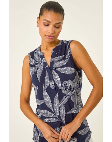 Roman Floral Puff Print Stretch Vest