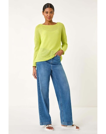 Roman Crochet Cotton Jersey Top