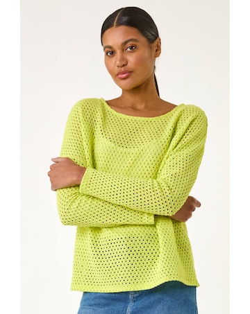 Roman Crochet Cotton Jersey Top