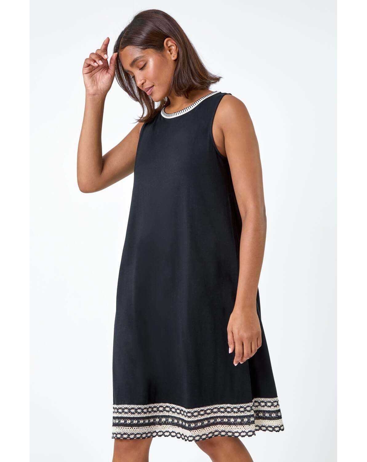 Roman Embroidered Stretch Jersey Dress