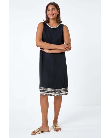 Roman Embroidered Stretch Jersey Dress