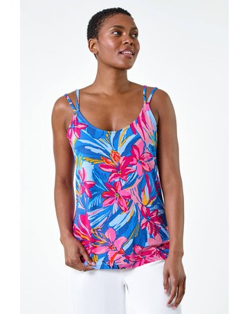 Roman Tropical Floral  Detail Cami Top