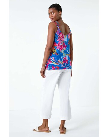 Roman Tropical Floral  Detail Cami Top