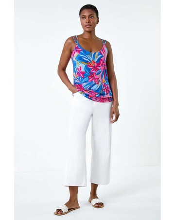 Roman Tropical Floral  Detail Cami Top
