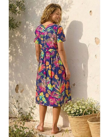 Roman Floral Print Smock Midi Dress