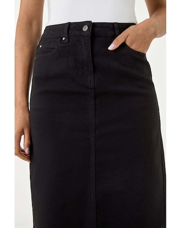 Roman Cotton Denim Stretch A line Skirt