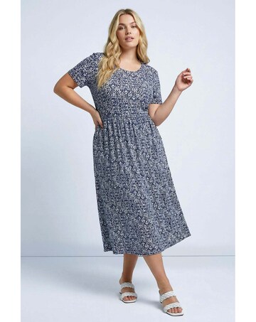 Roman Curve Abstract Pocket Midi Dress