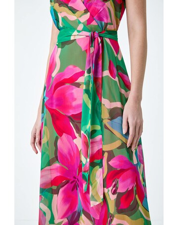 Roman Floral Print Halterneck Maxi Dress