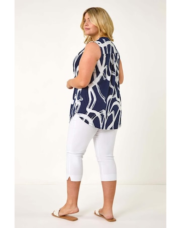Roman Curve Abstract Print Vest Top
