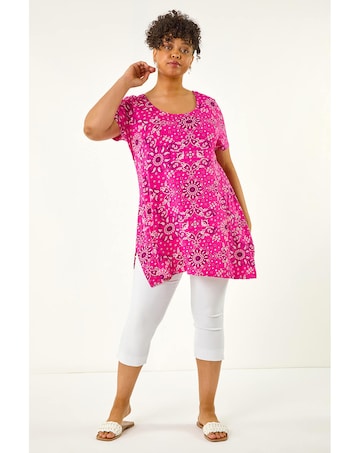 Roman Curve Paisley Print Bar Back Top