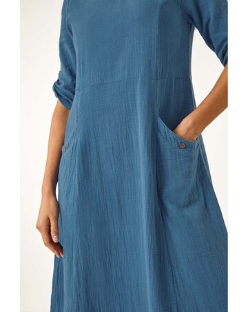 Roman Textured A-line Midi Dress