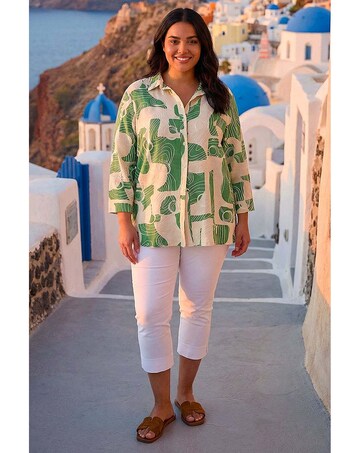 Roman Curve Textured Geometric Shirt