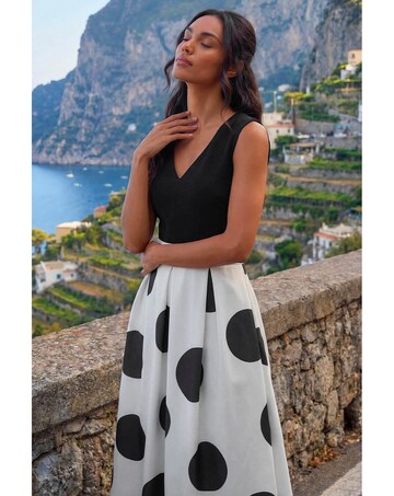 Roman Polka Dot Premium Stretch Dress