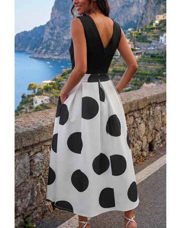 Roman Polka Dot Premium Stretch Dress