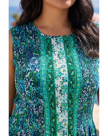 Roman Curve Paisley Print Midi Dress
