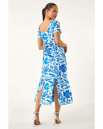 Roman Petite Floral Button Midi Dress