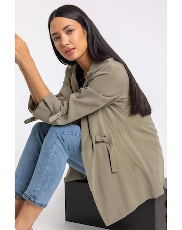 Roman Tie Waist Longline Jacket