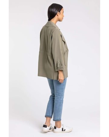 Roman Tie Waist Longline Jacket