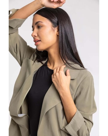 Roman Tie Waist Longline Jacket