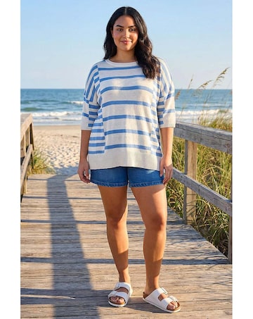 Roman Curve Stripe Knit Jumper