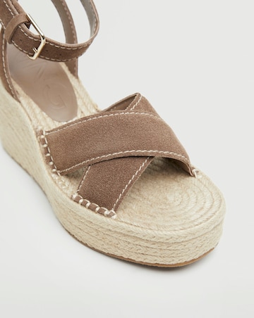 Mango Crossed Wedge Espadrille Sandals