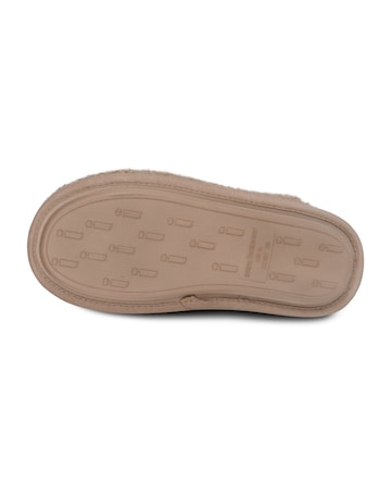 totes Ladies Curly Fur Mule Slippers