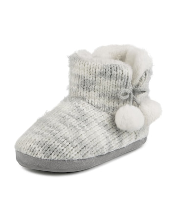 totes Ladies Space Dye Knitted Boot Slippers