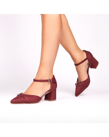 Paradox London Farina Wide E Fit Block Heel Courts