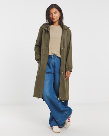 Simply Be Khaki Longline Rubberised Coat