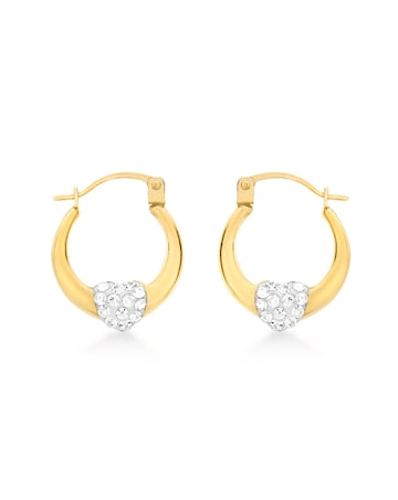 9ct Gold Crystalique Heart Earrings