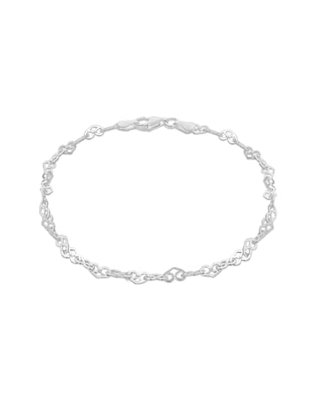 Sterling Silver Heart Link Bracelet