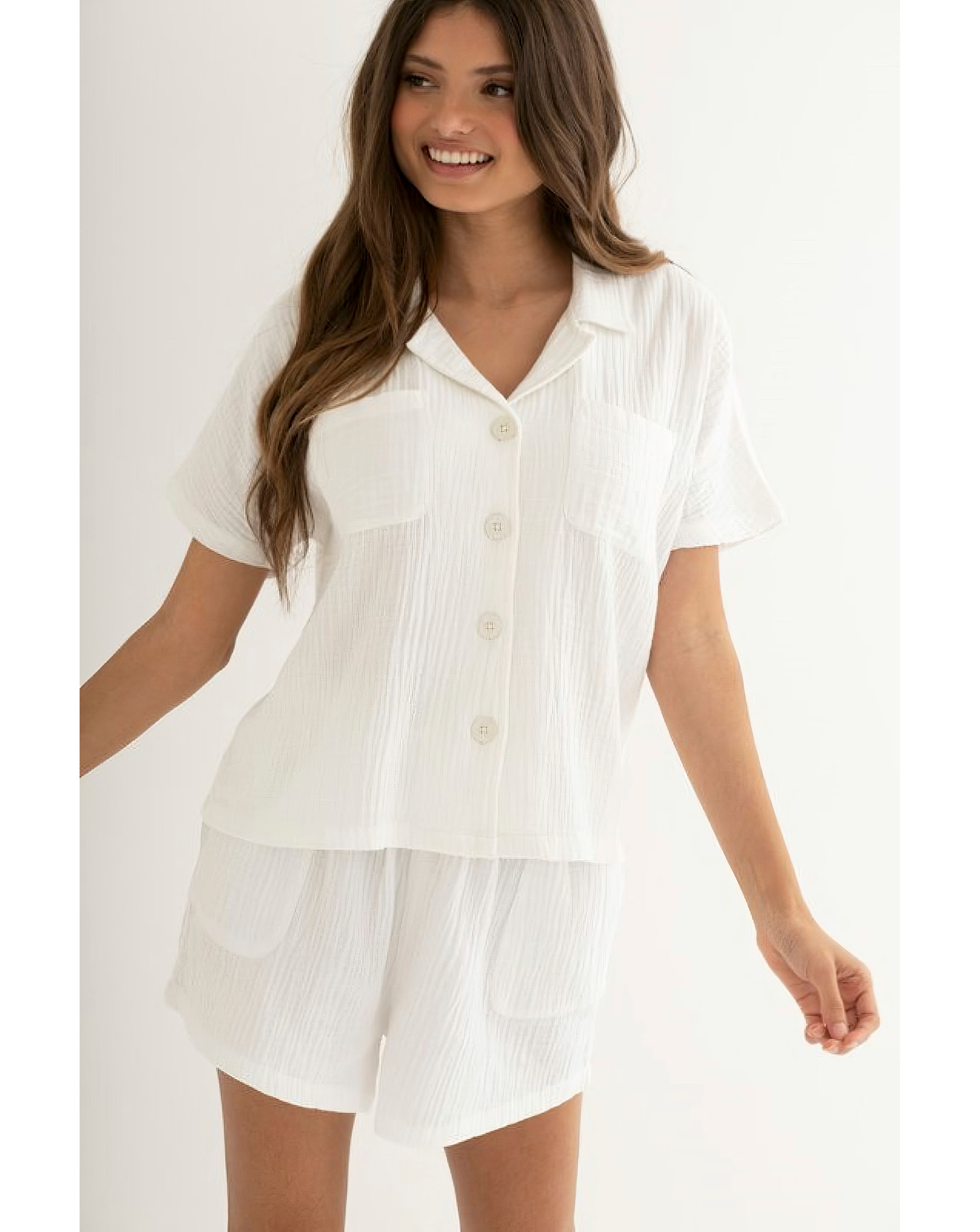 Pour Moi Double Cloth Revere Pyjama Set