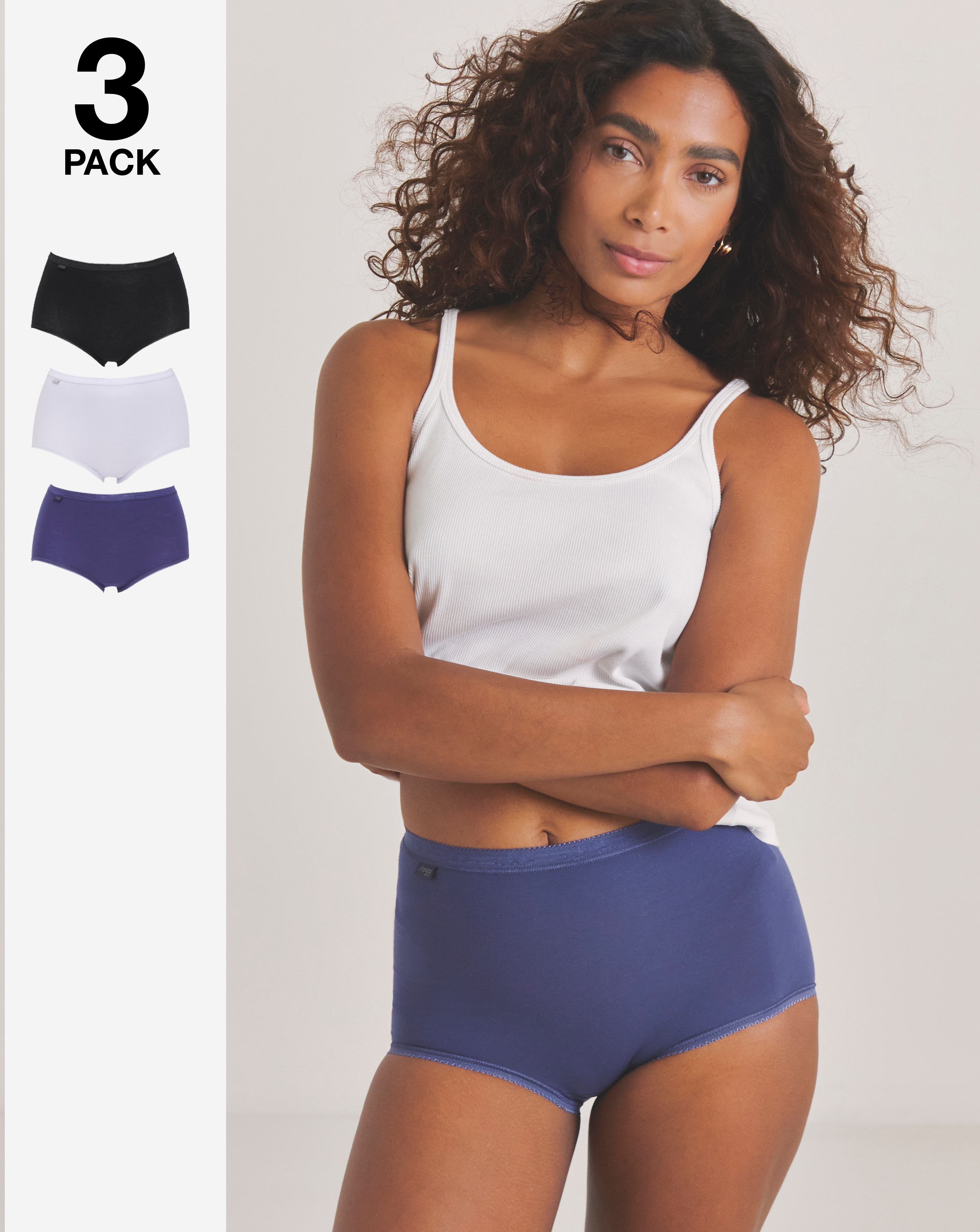 Sloggi 3Pk Basic Maxi Briefs Lilac Multi