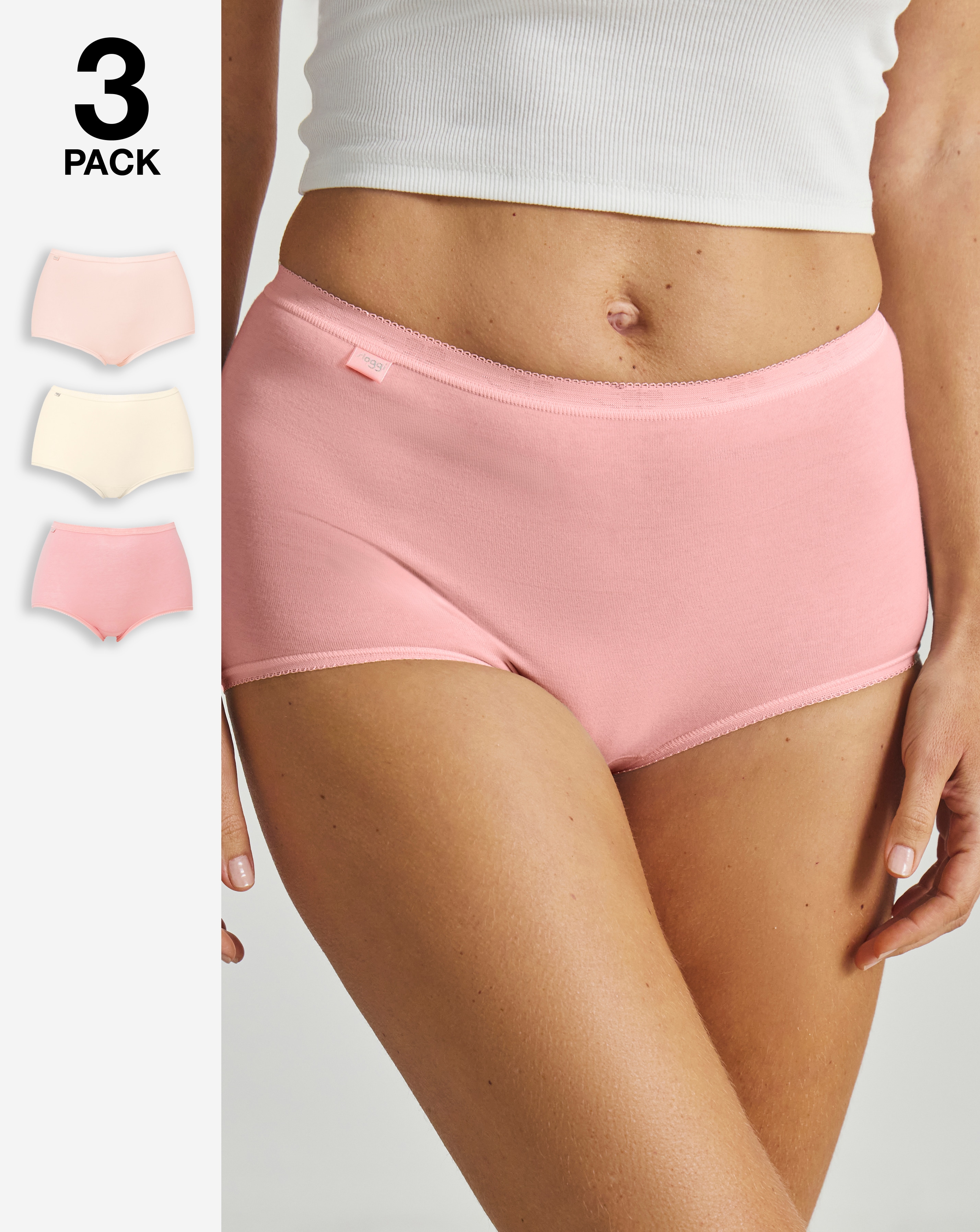 New In - Sloggi 3Pk Basic Maxi Briefs Pink Multi