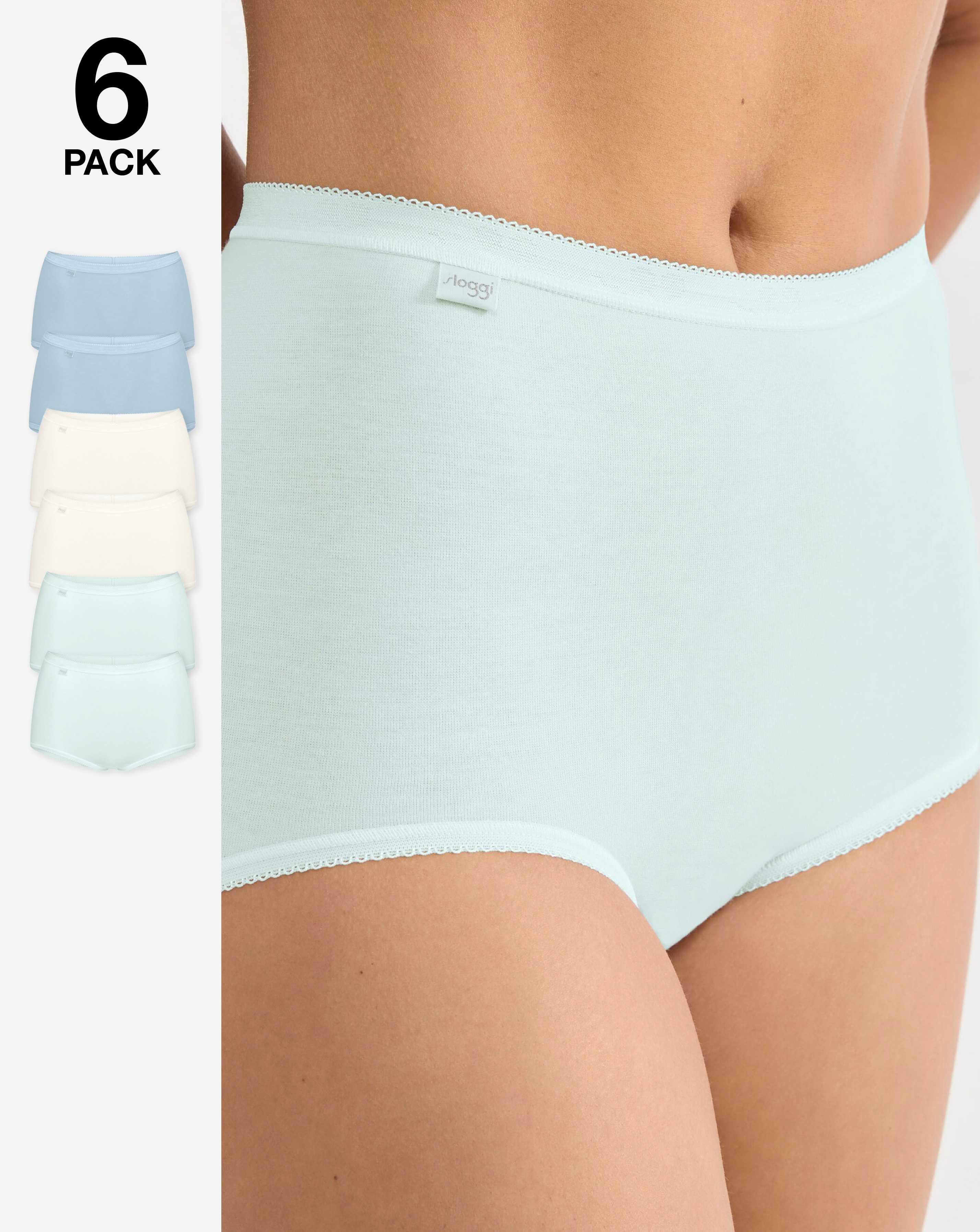 Sloggi 6Pk Basic Maxi Briefs Mint Multi