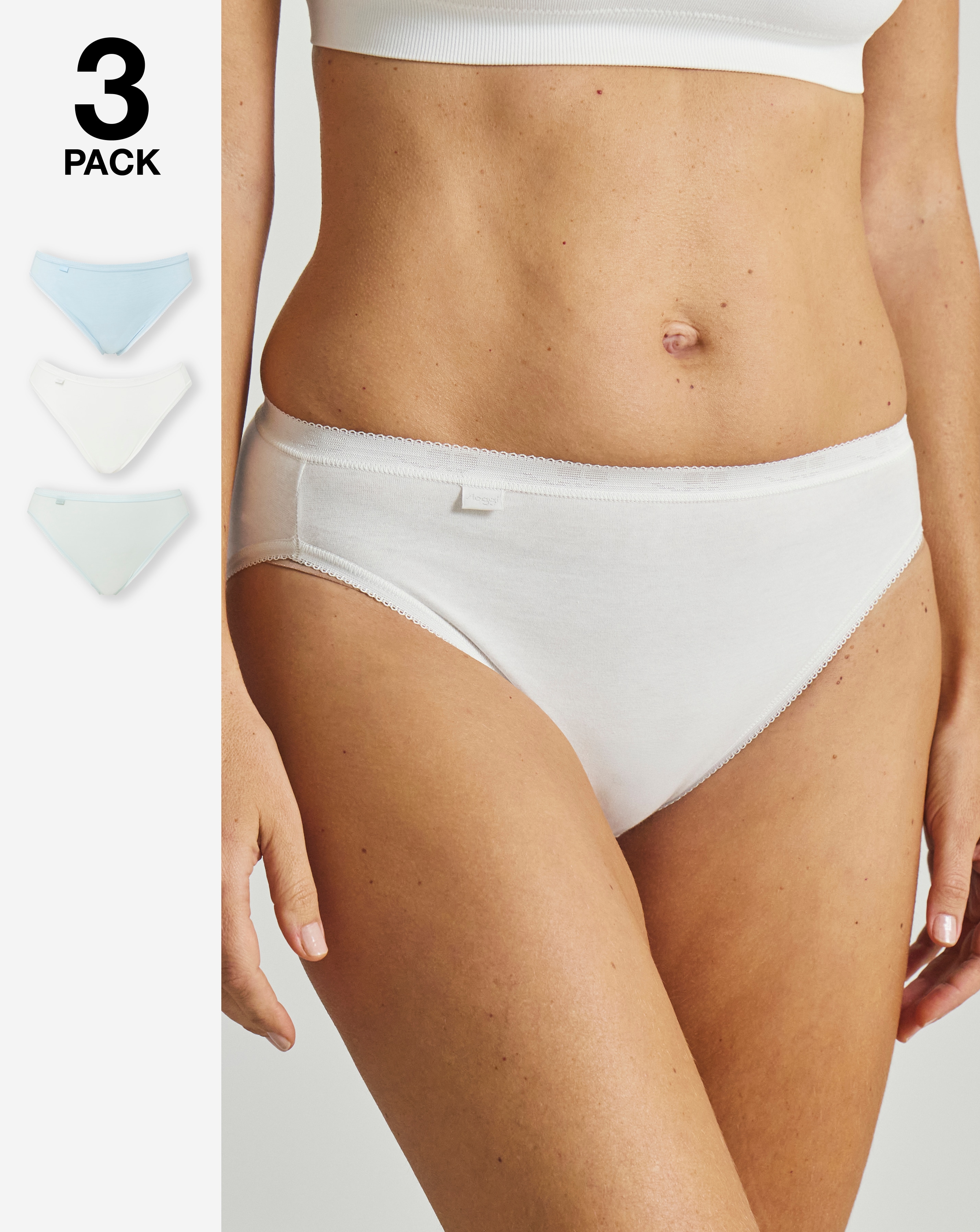 Sloggi 3Pk Tai Hi Leg Knicker Mint Multi