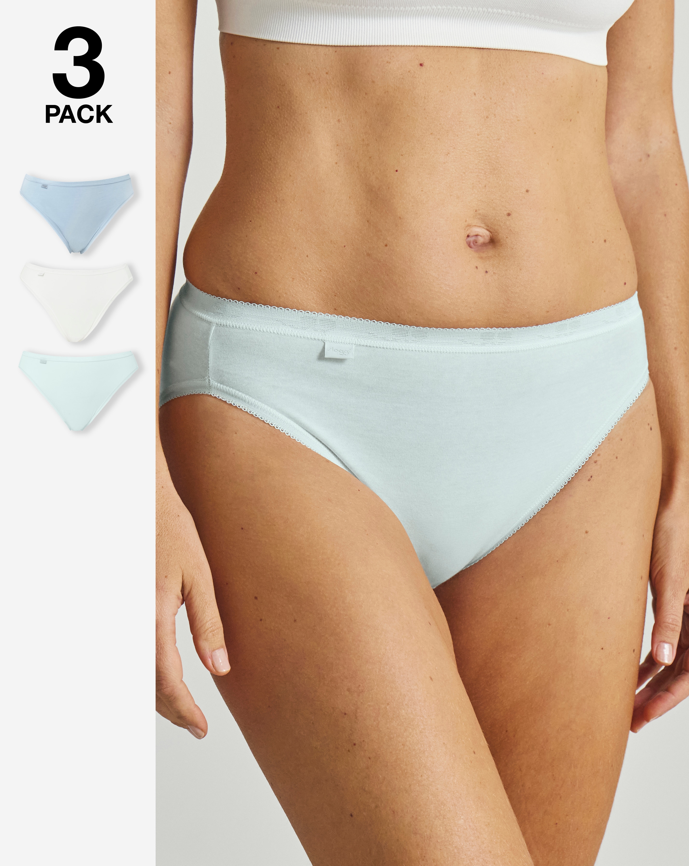 Sloggi 3Pk Tai Hi Leg Knicker Mint Multi