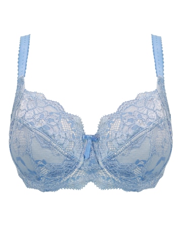 Pour Moi Amour Full Cup Wired Non Pad Side Support Bra Powder Blue/Ivory