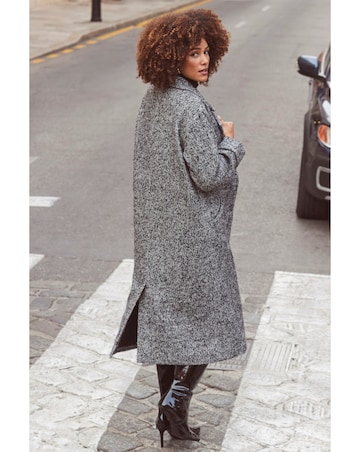 Sosandar Herringbone Mixed Wool Coat