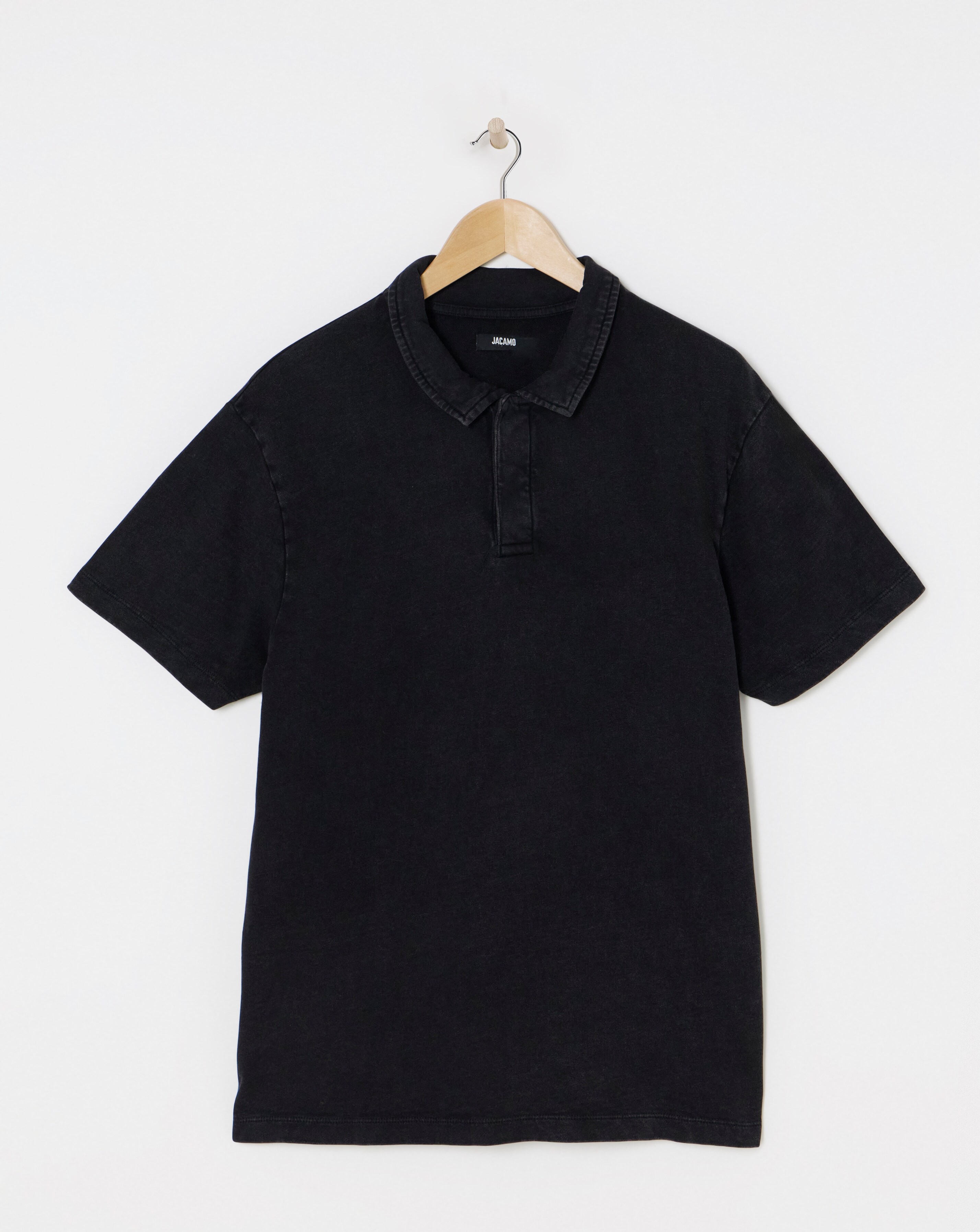 Garment Washed Relaxed Fit Loopback Polo