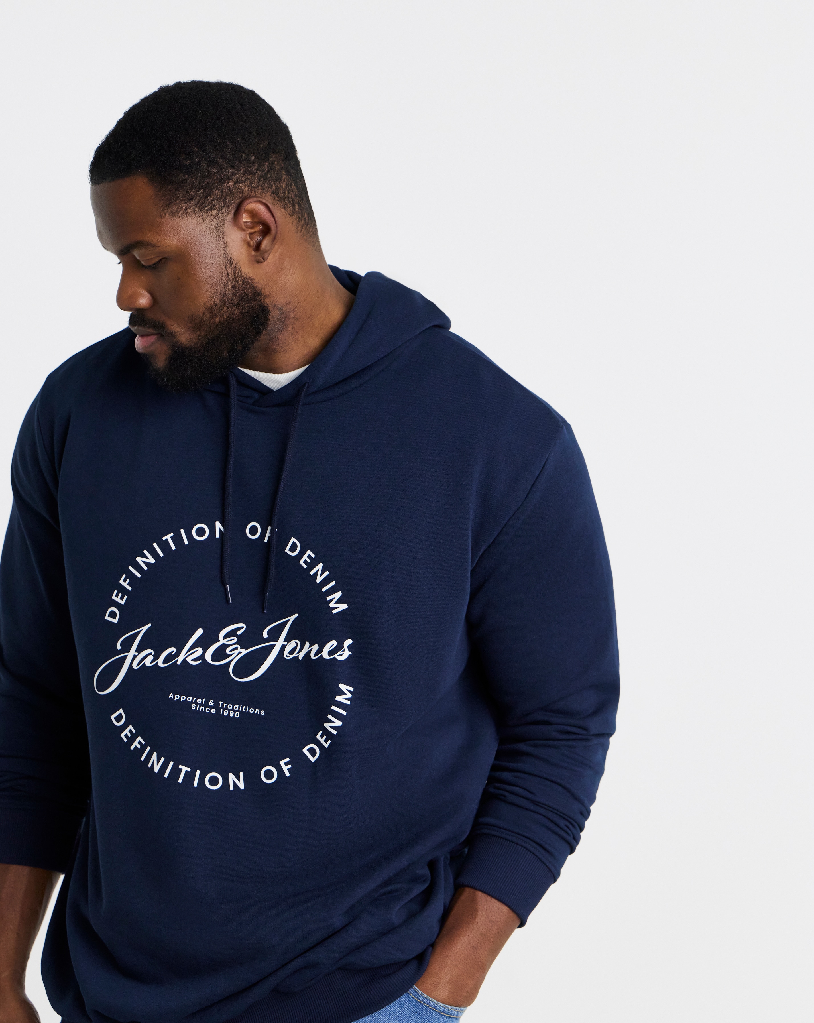 New In - Jack & Jones Grayson Logo Hoodie - Navy