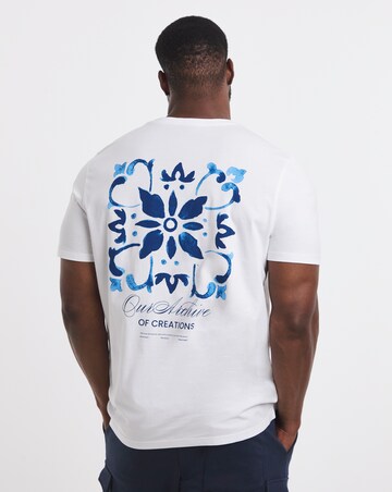 Jack & Jones Art Back Graphic T-Shirt - White/Blue