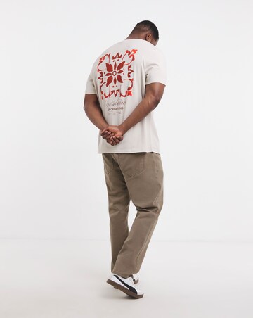 Jack & Jones Art Back Graphic T-Shirt - Cream/Red