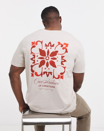 Jack & Jones Art Back Graphic T-Shirt - Cream/Red