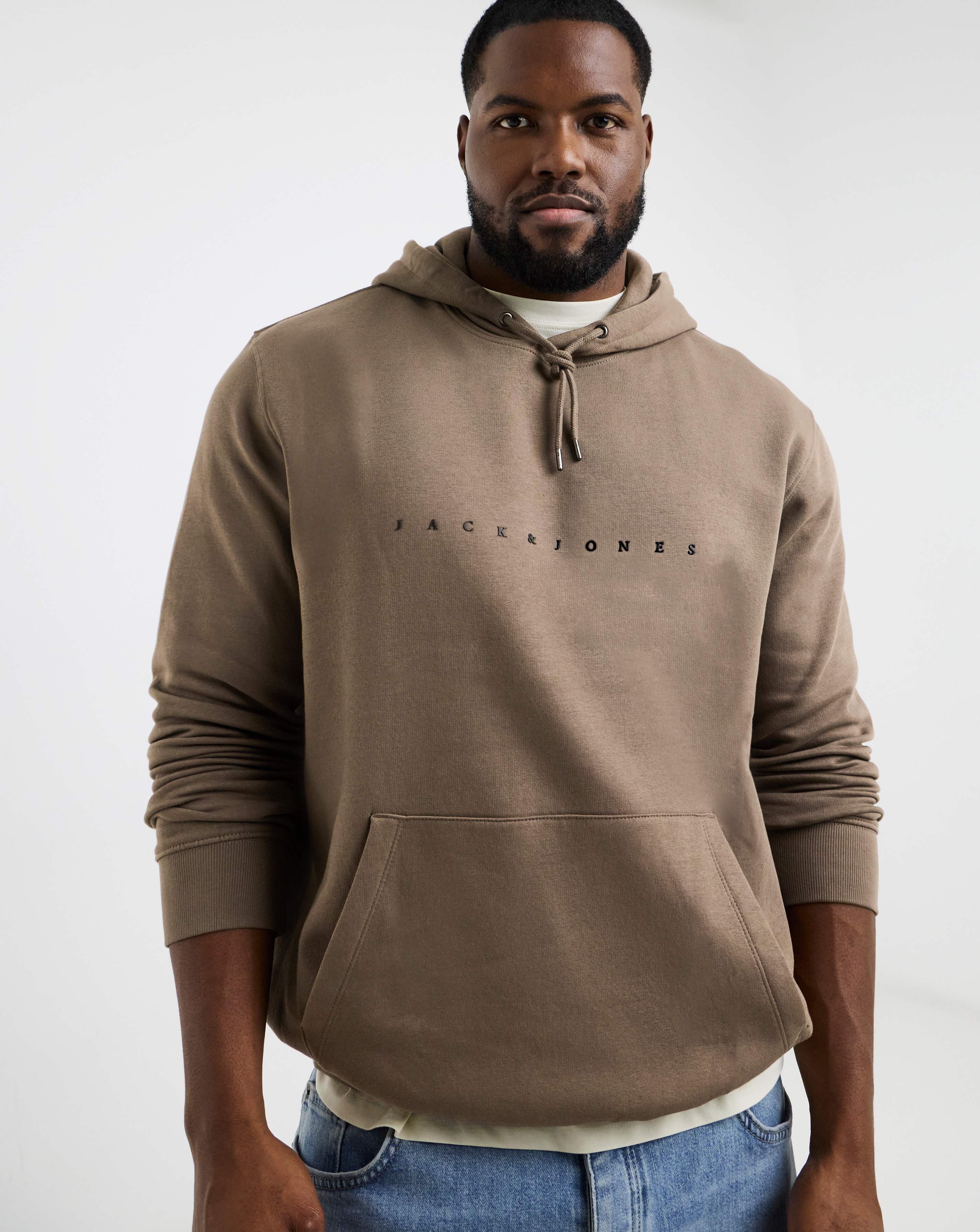 Jack & Jones Star Logo Hoodie - Brown