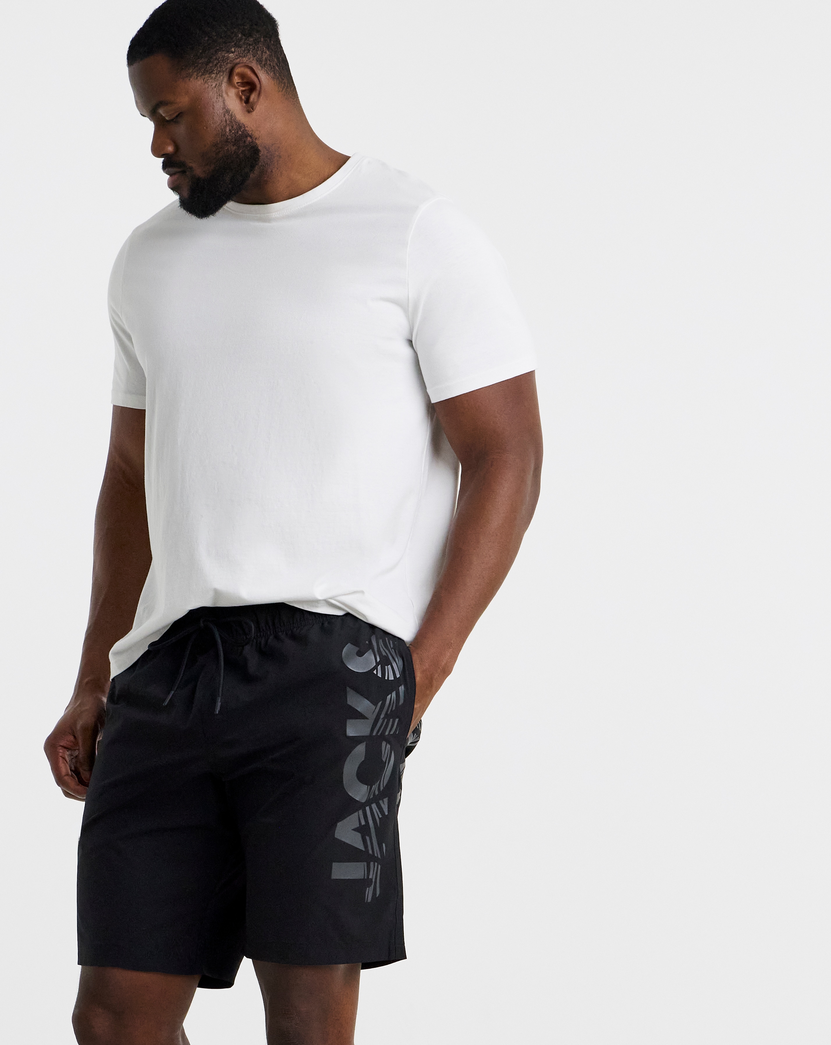 New In - Jack & Jones Maui Logo Swim Shorts